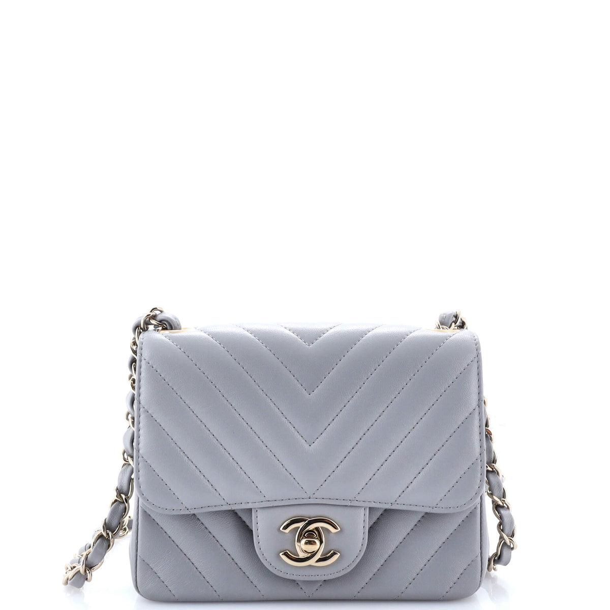 Chanel CHANEL Square Classic Single Flap Bag Chevron Lambskin Mini