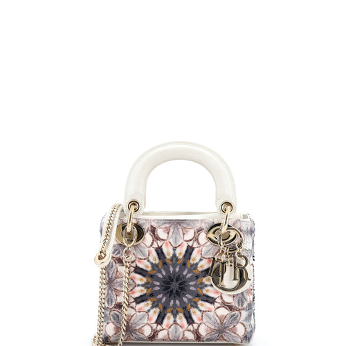 Lady Dior Chain Bag Embroidered Calfskin Mini