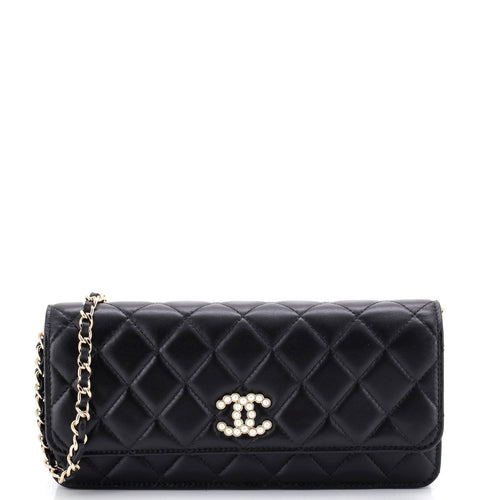 CHANEL Pearl CC Chain Flap Bag Quilted Lambskin