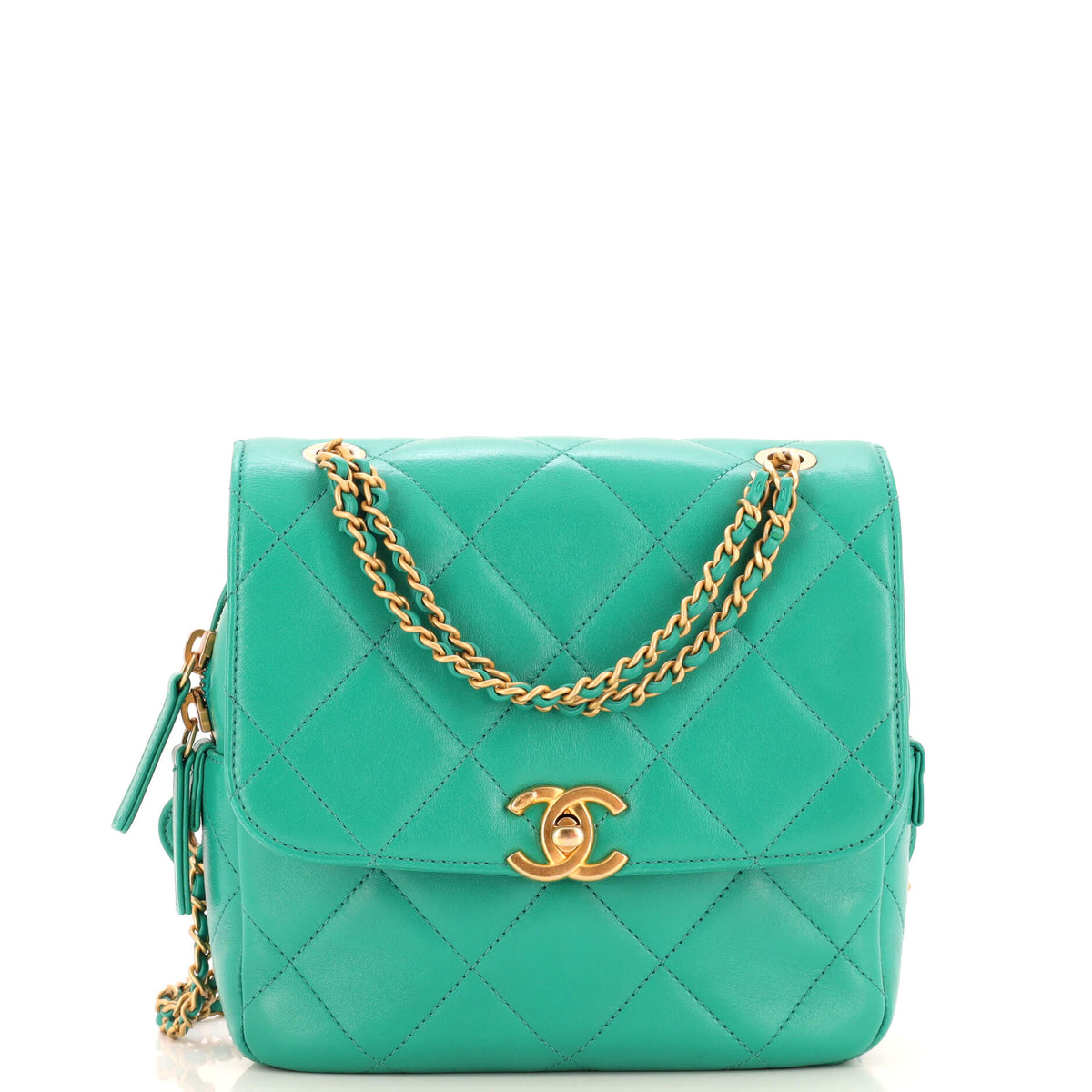 Chanel CHANEL Chain Melody Flap Backpack Quilted Lambskin Small