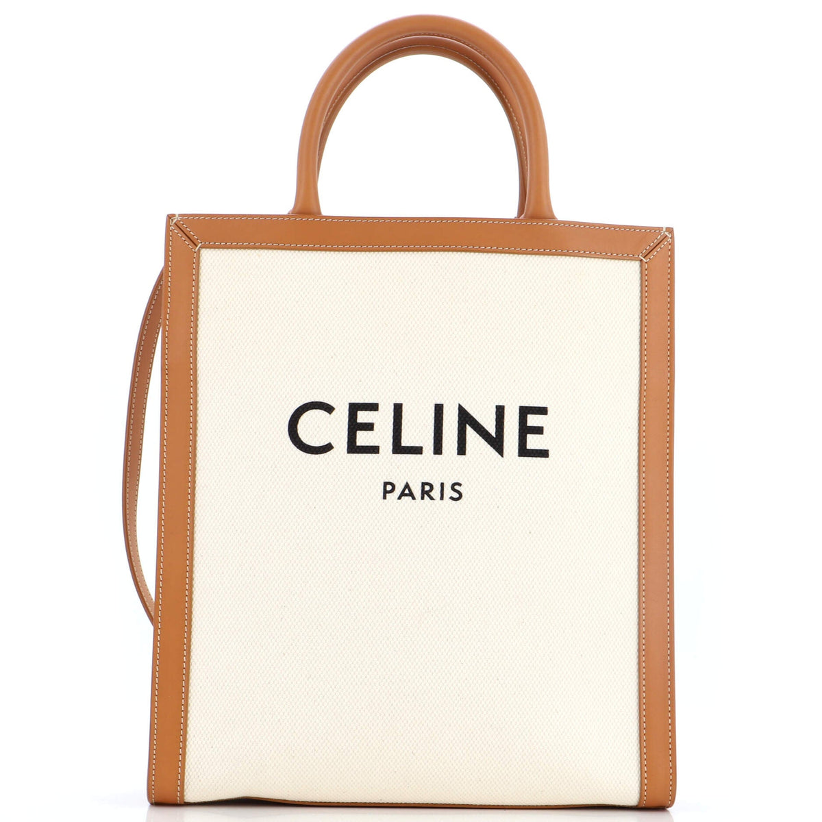 Celine CELINE Vertical Cabas Tote Canvas with Leather Small