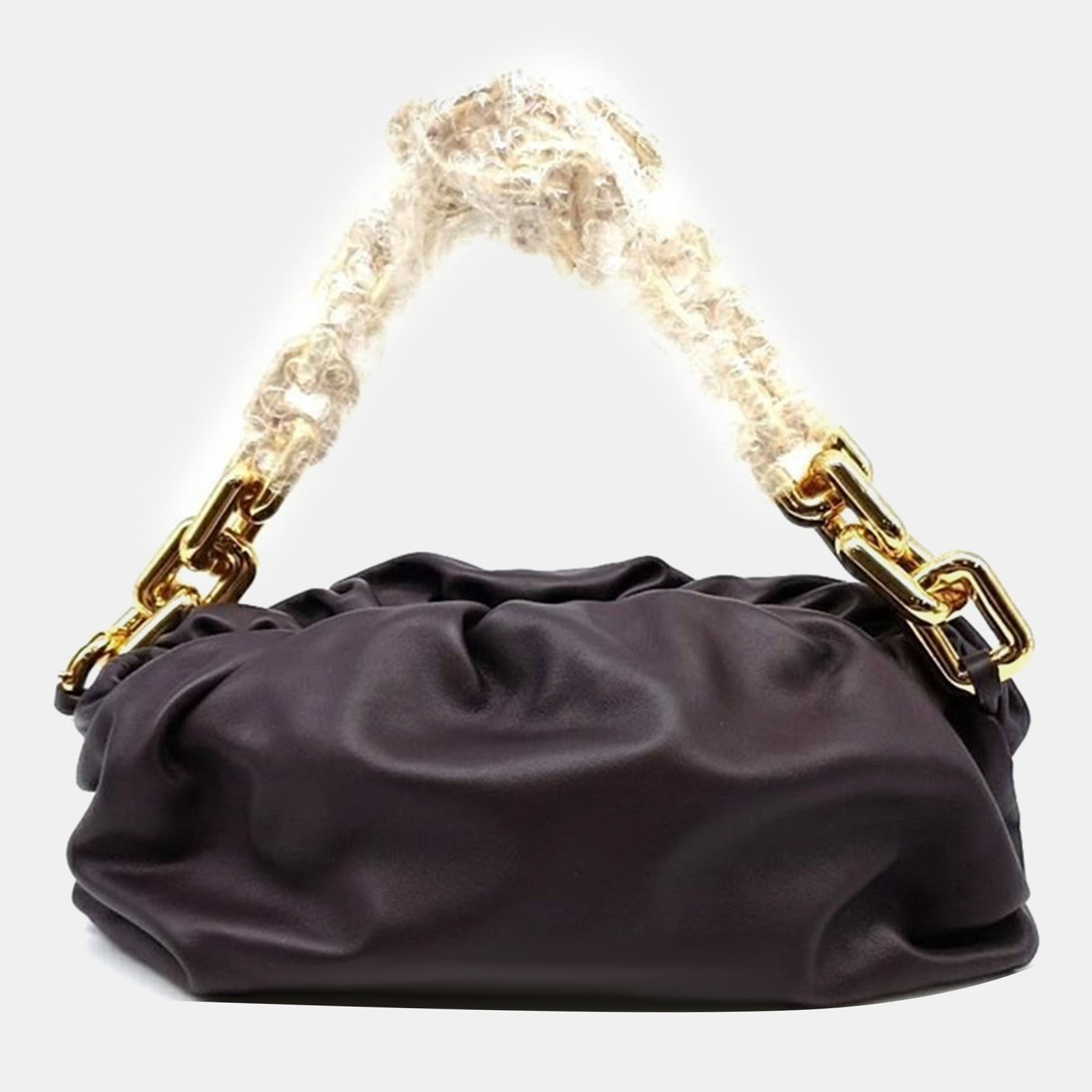 Bottega Veneta Brown Leather Chain Shoulder Bag