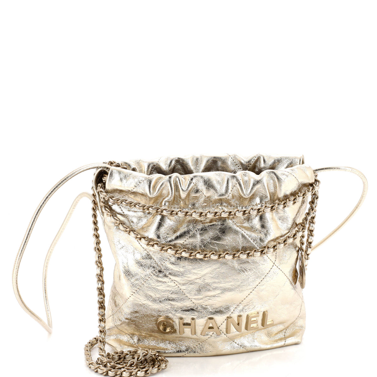 Chanel CHANEL 22 Chain Hobo Quilted Calfskin Mini