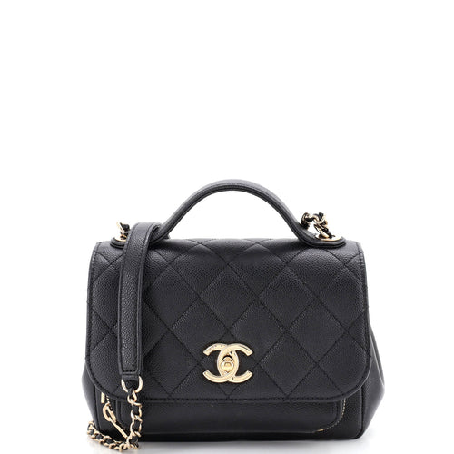 CHANEL Business Affinity Flap Bag Quilted Caviar Small