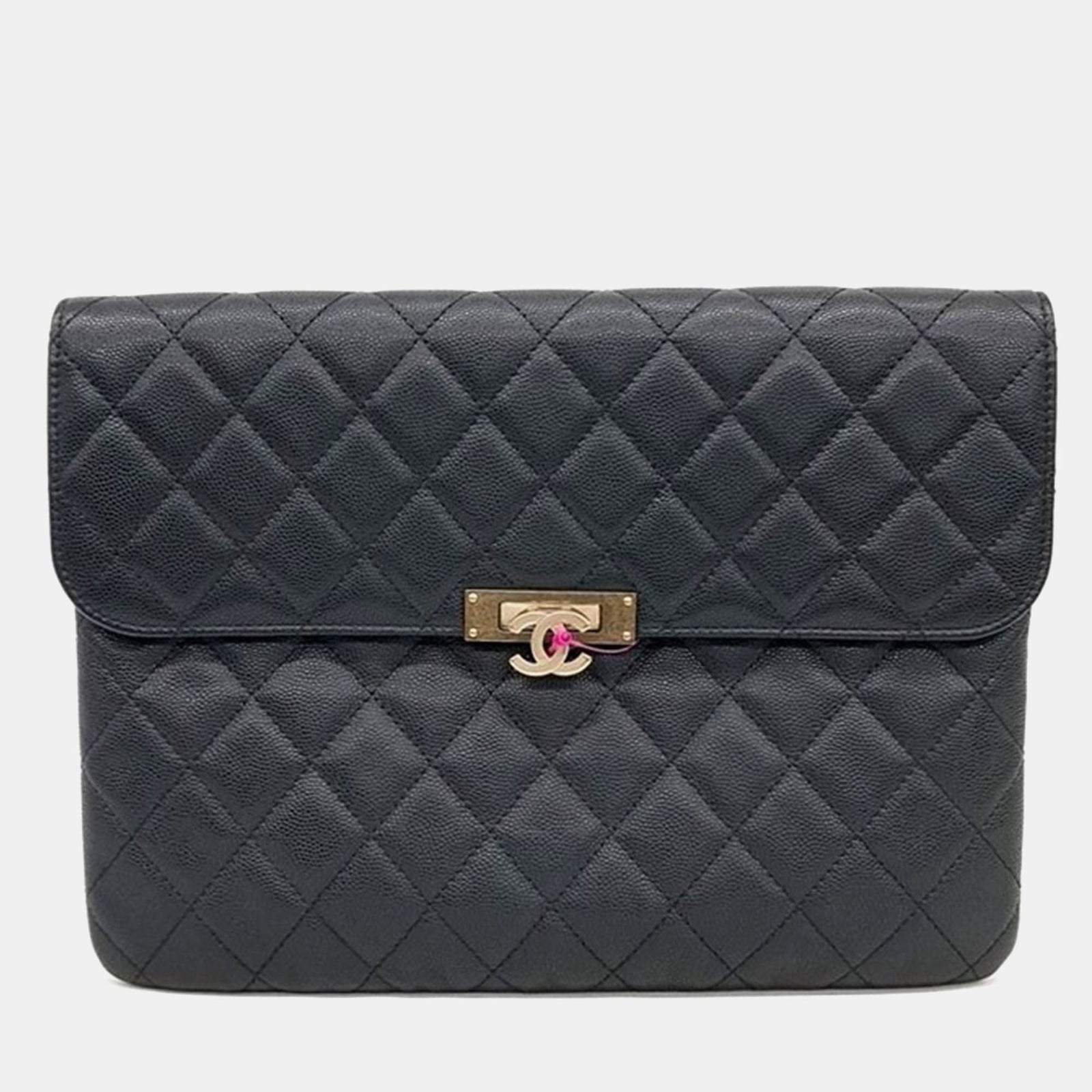 Chanel Pochette matelassée Black Caviar Medium Golden Class