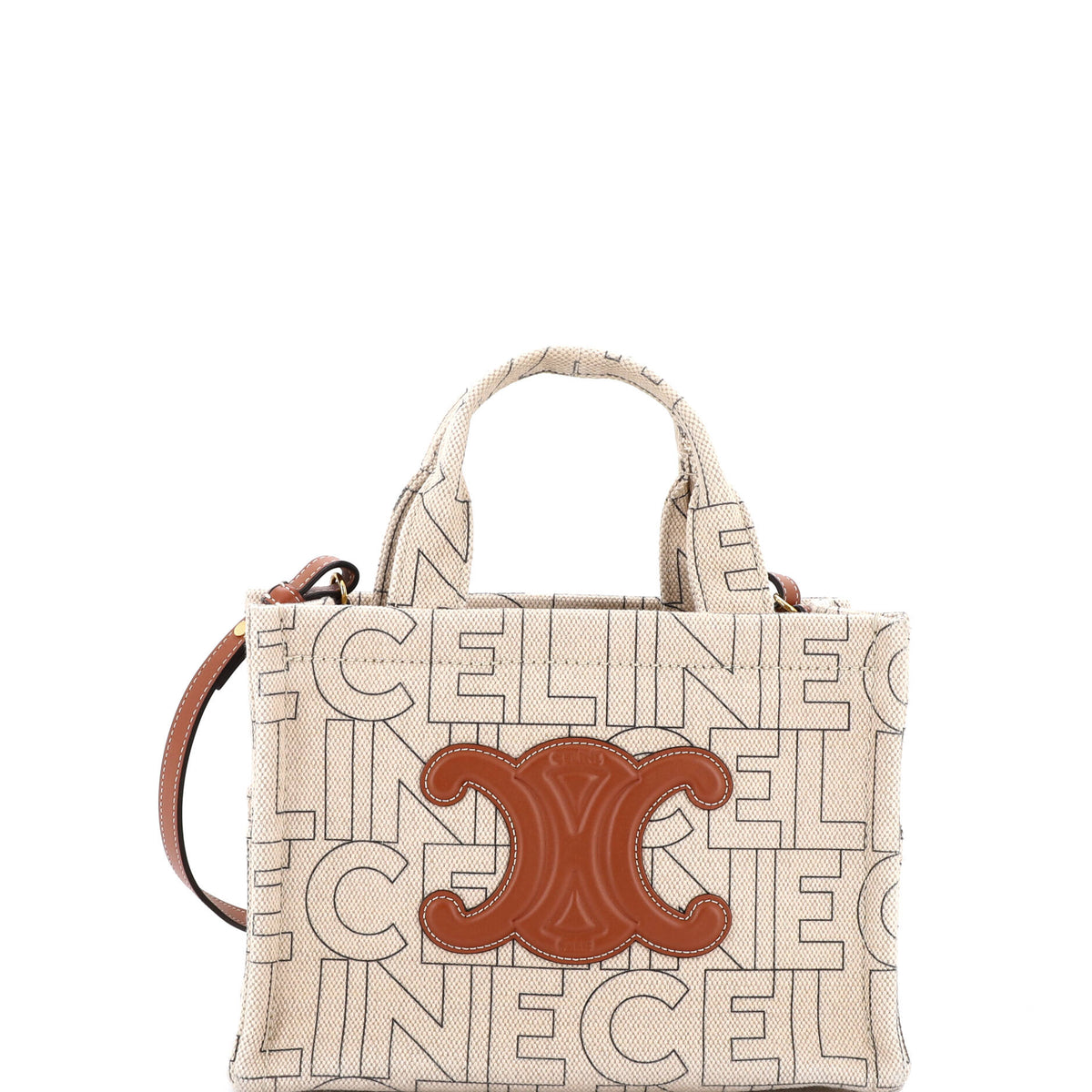 Celine CELINE Cabas Thais Tote Triomphe Printed Canvas Small
