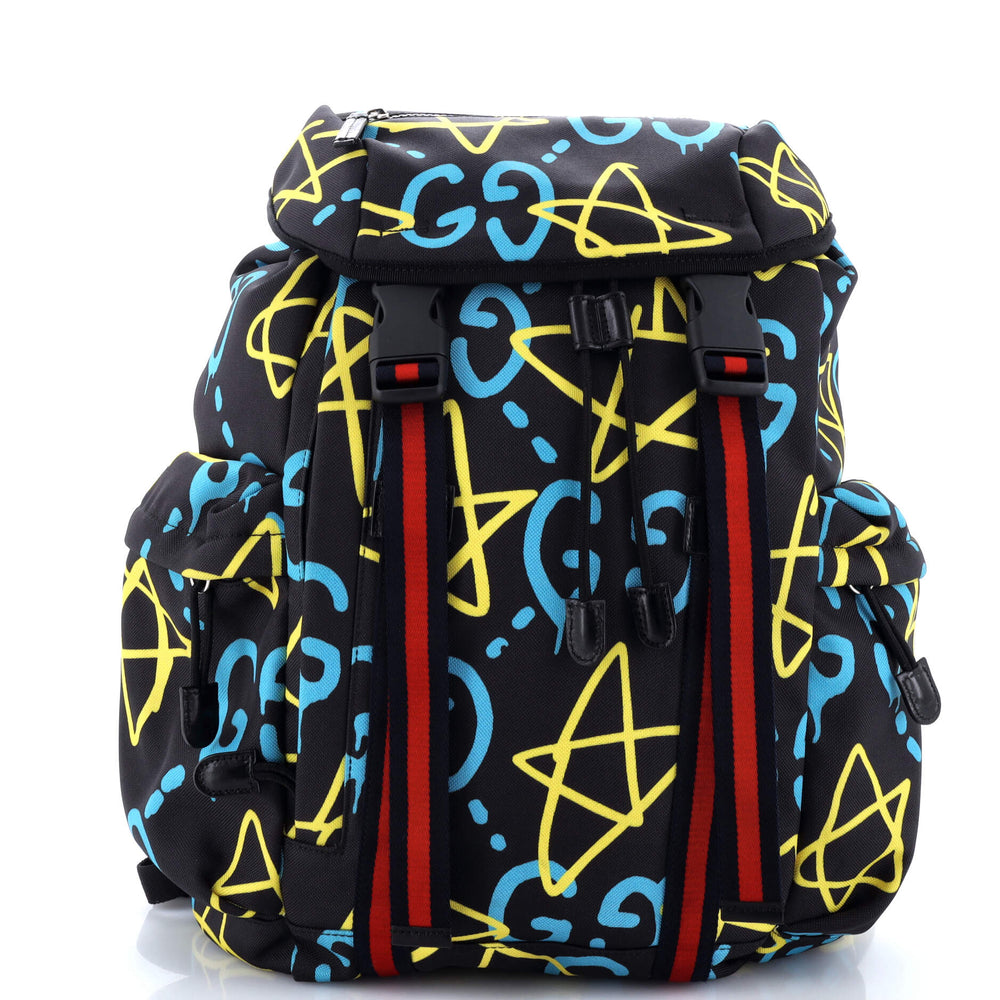 GUCCI Techpack Backpack GucciGhost Print Canvas