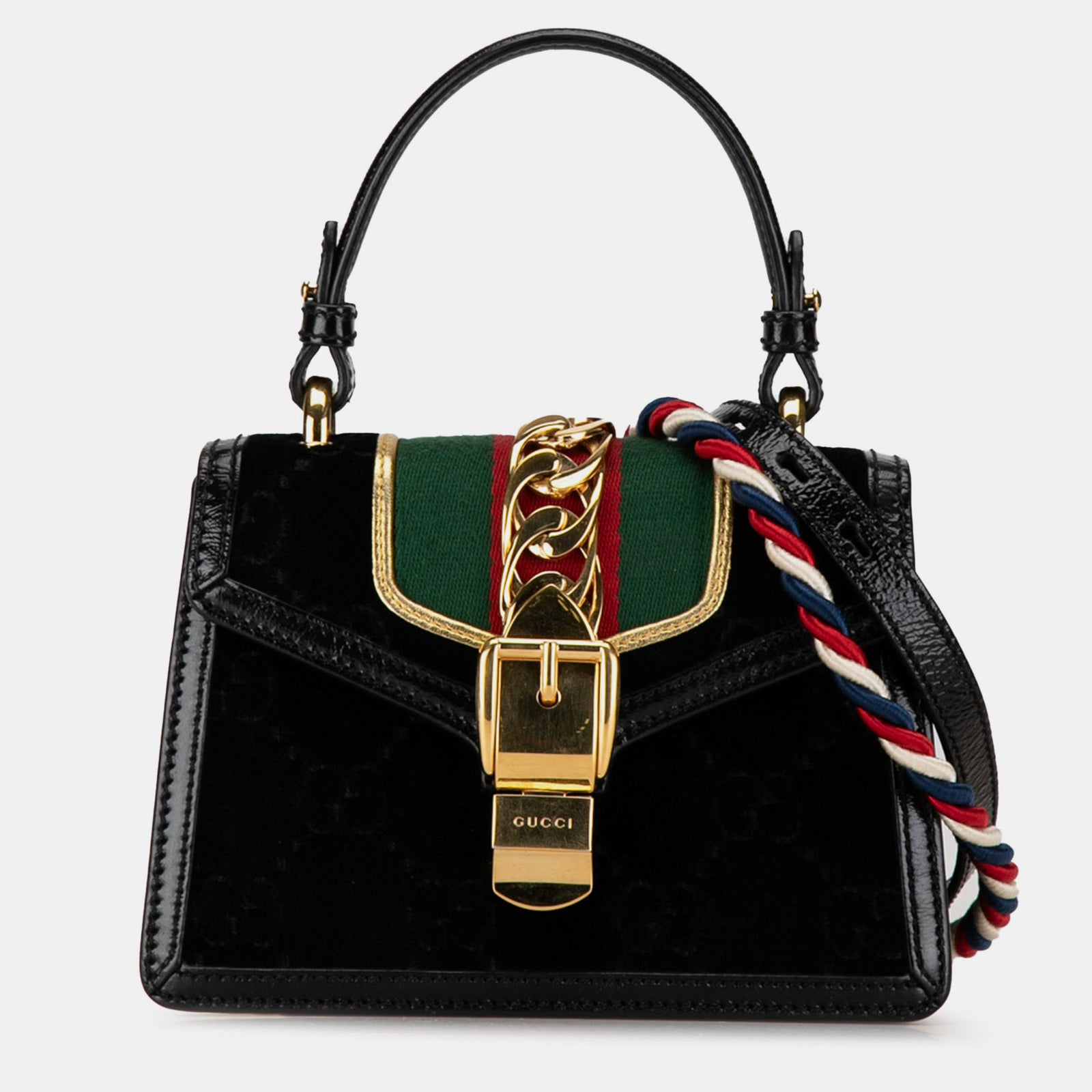 Gucci Mini sac à main Sylvie en velours GG