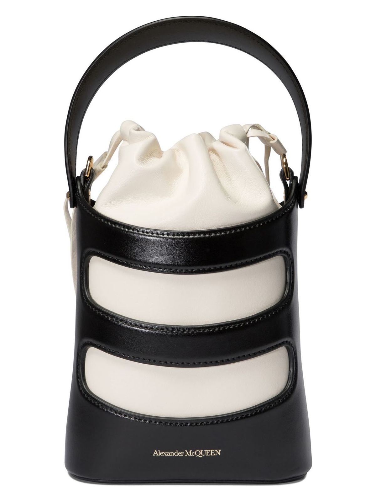 Alexander Mcqueen Women's "the Rise Mini" Bucket Bag in Black | 7959001VPHG1090