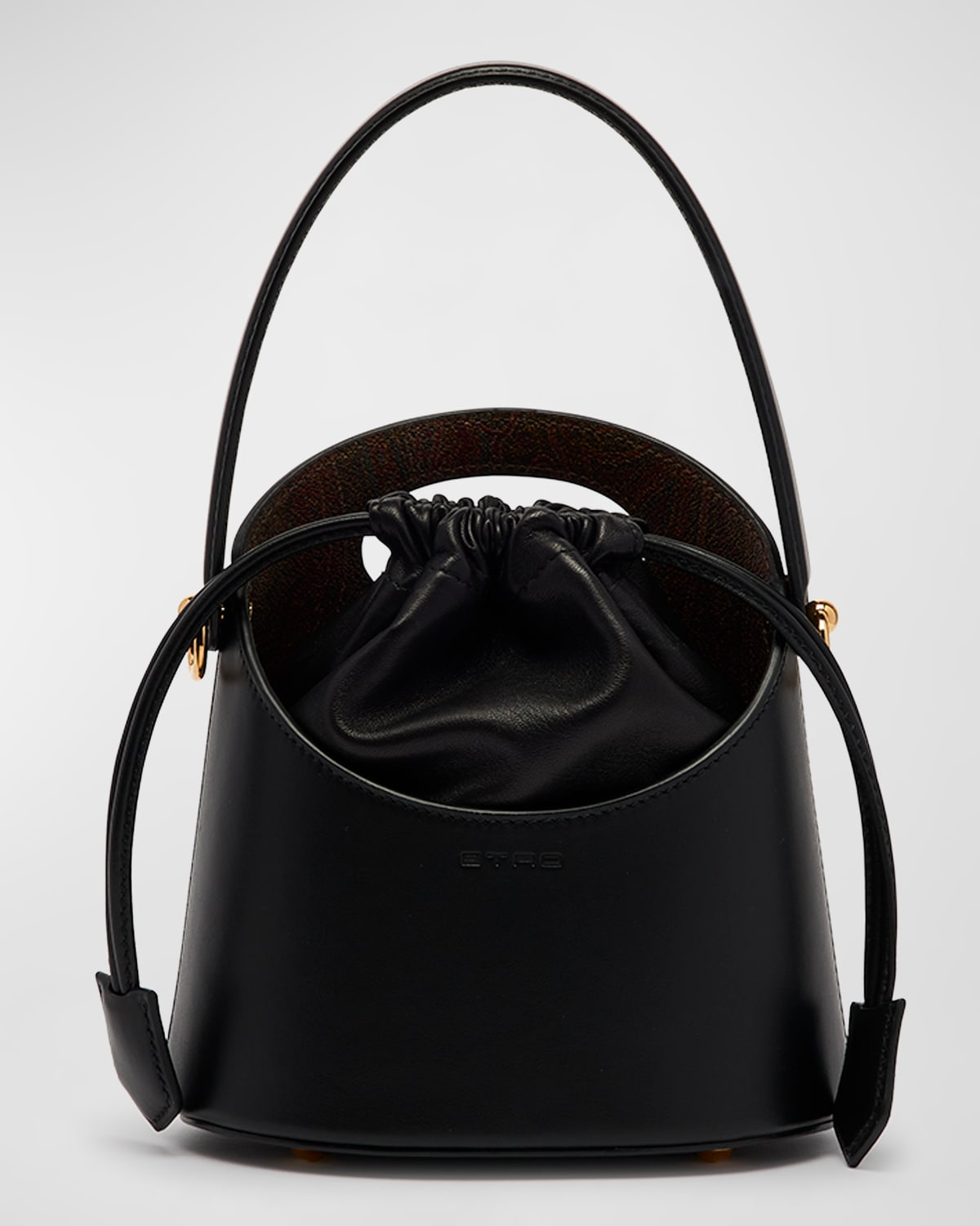 Etro Saturno Drawstring Leather Bucket Bag