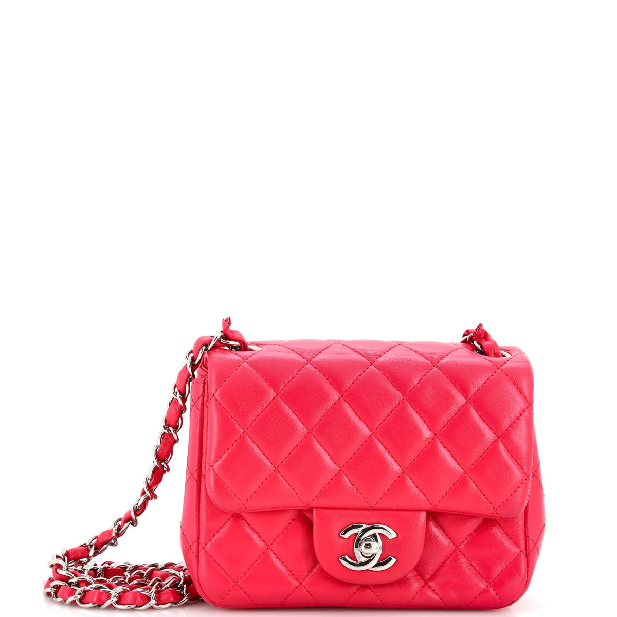 Chanel CHANEL Square Classic Single Flap Bag Quilted Lambskin Mini