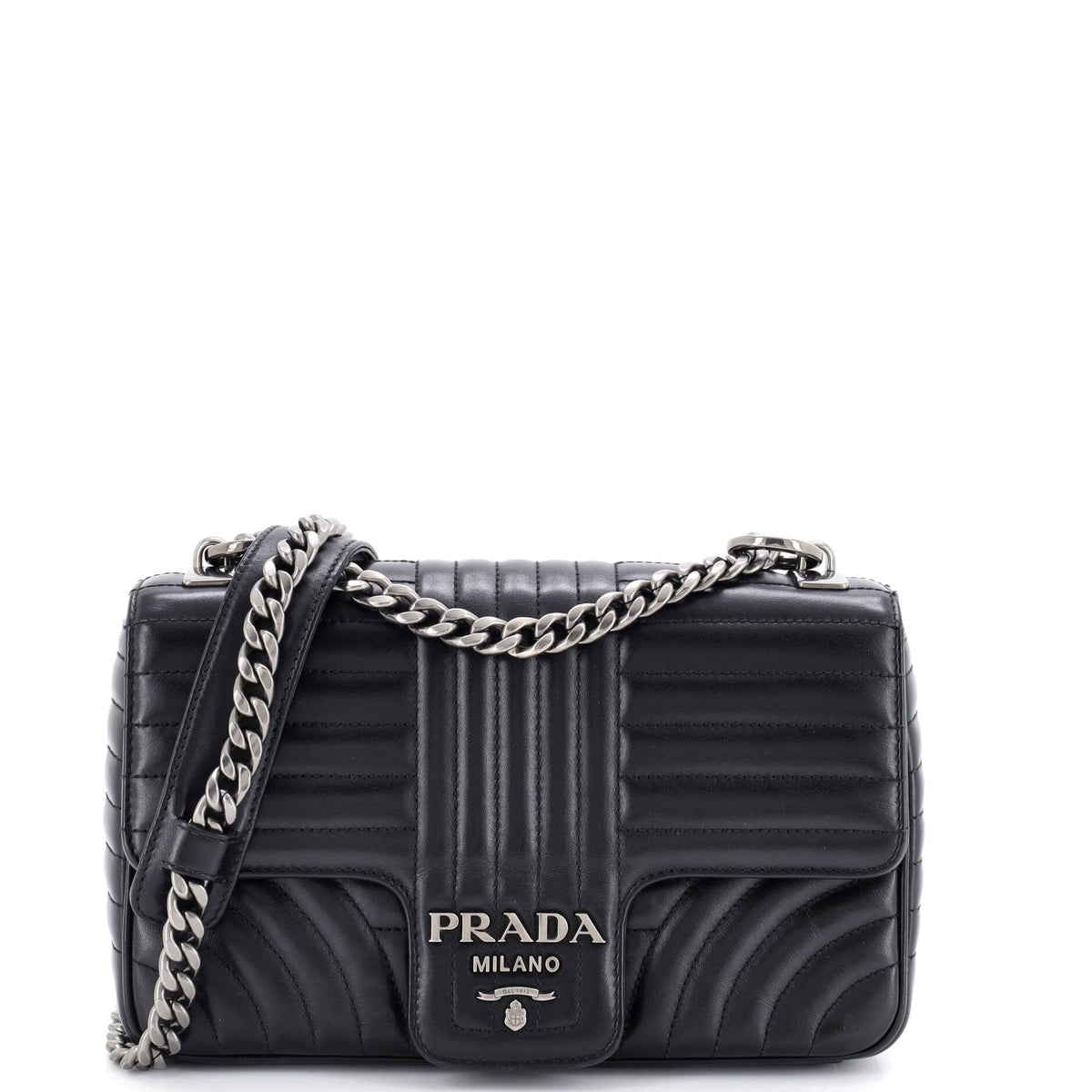 Prada PRADA Chain Flap Shoulder Bag Diagramme Quilted Leather Medium