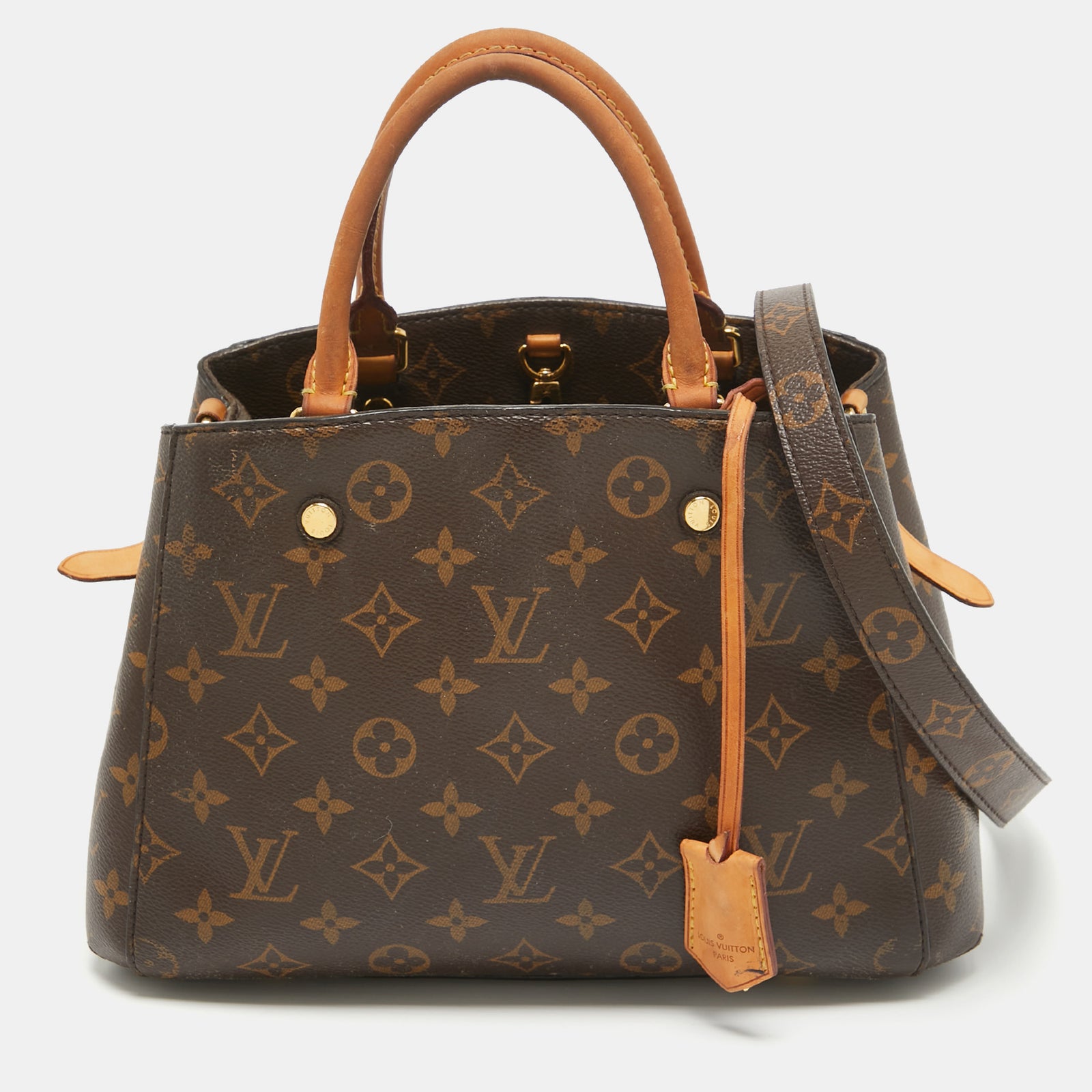 Louis Vuitton Montaigne BB Tasche aus Canvas und Leder mit Monogramm