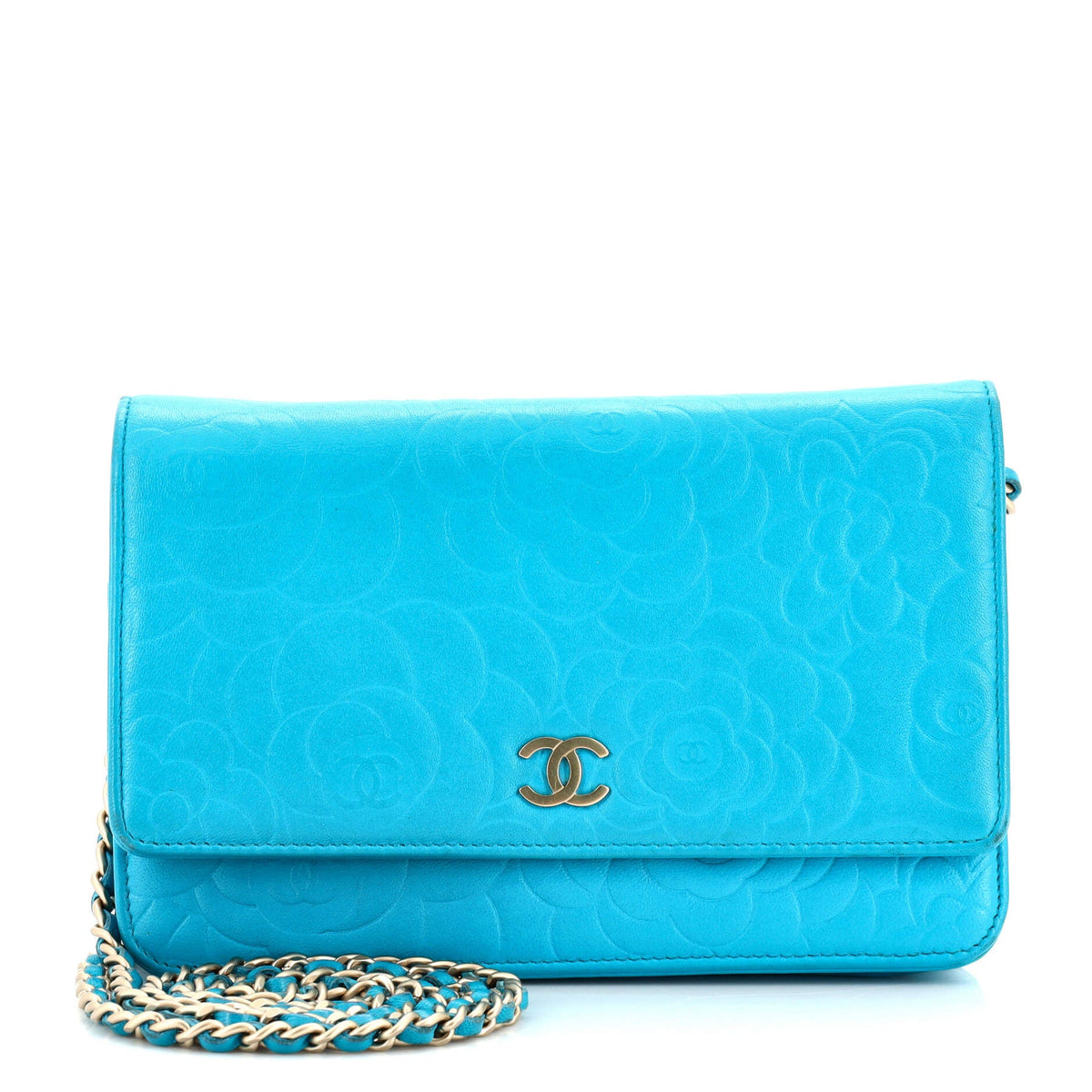 Chanel CHANEL Wallet on Chain Camellia Lambskin