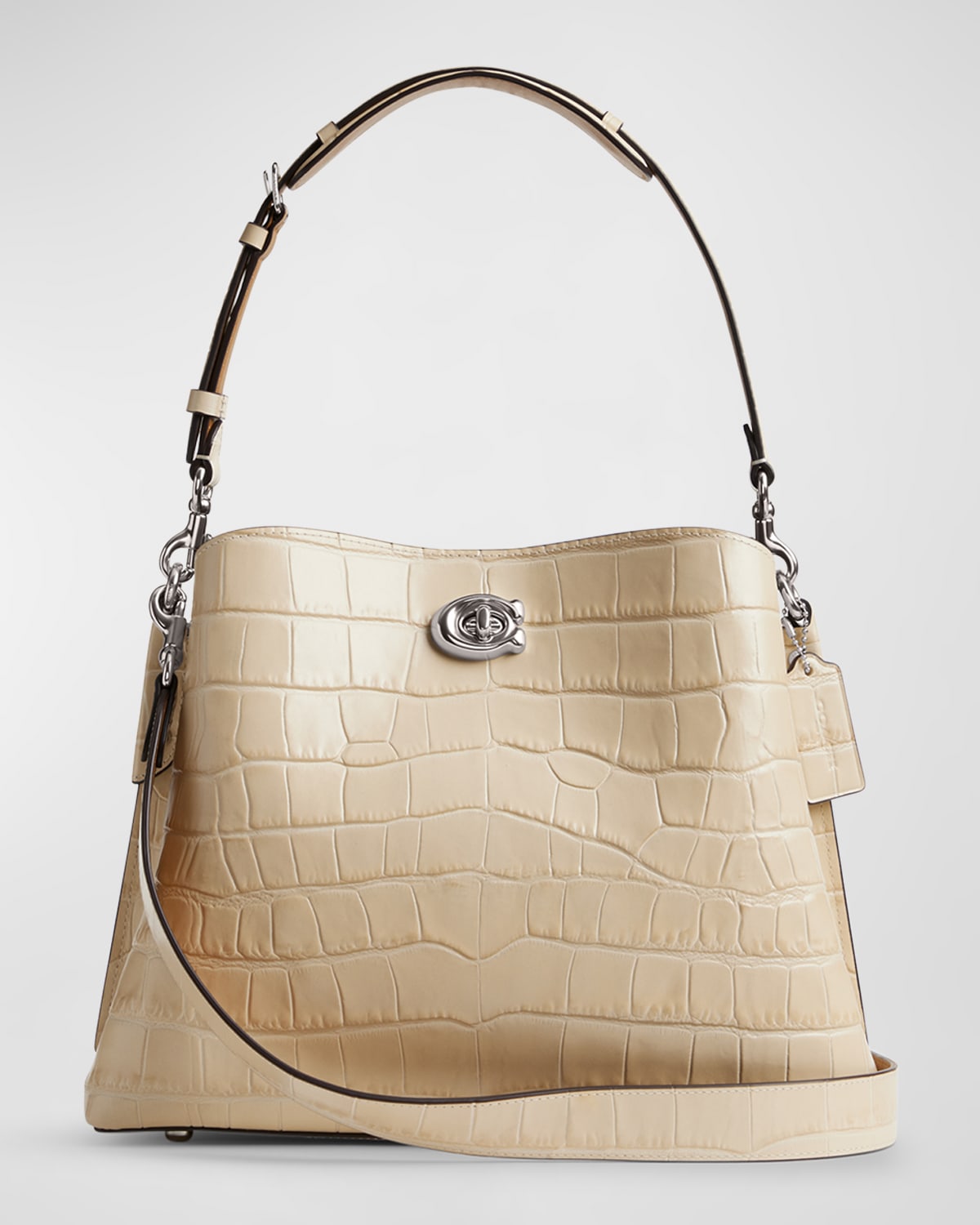 Boss Willow Croc-Embossed Leather Shoulder Bag