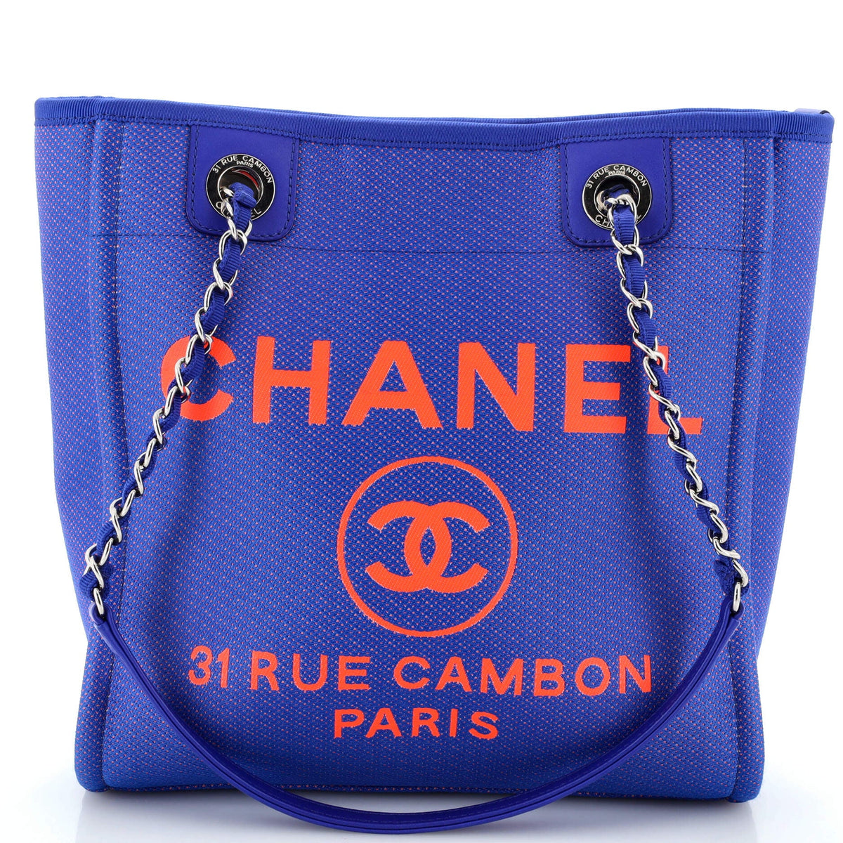 Chanel CHANEL North South Deauville Tote Mixed Fibers Small