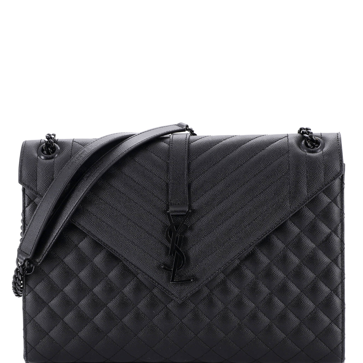 Saint Laurent Classic Monogram Envelope Satchel Mixed Matelasse Leather Large