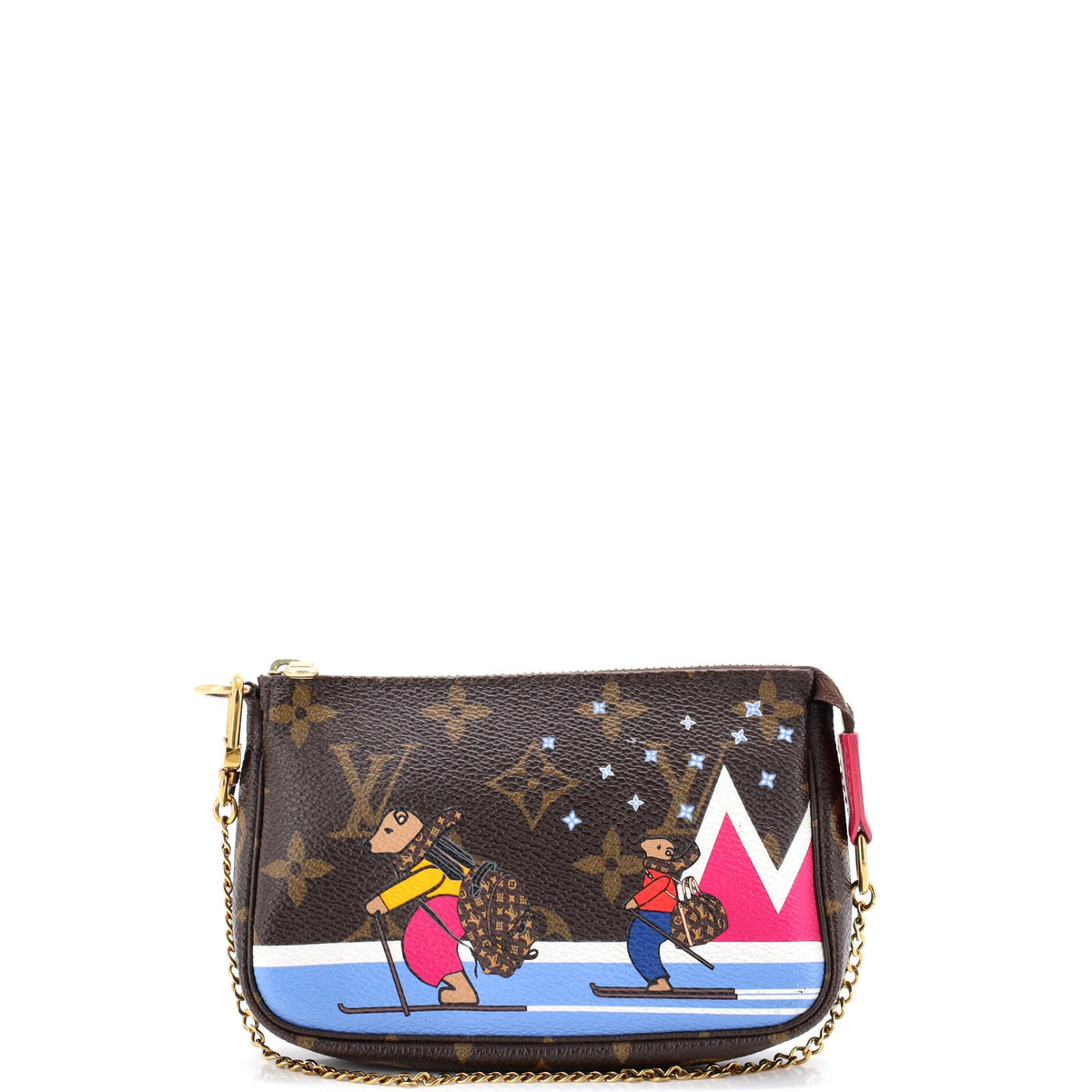 Louis Vuitton Pochette Accessoires Limited Edition Christmas Animation Monogram Canvas Mini