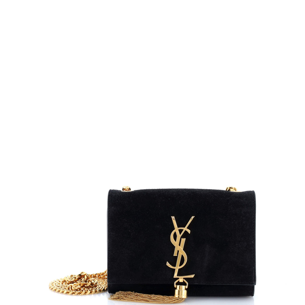 Saint Laurent Classic Monogram Tassel Crossbody Bag Suede Small