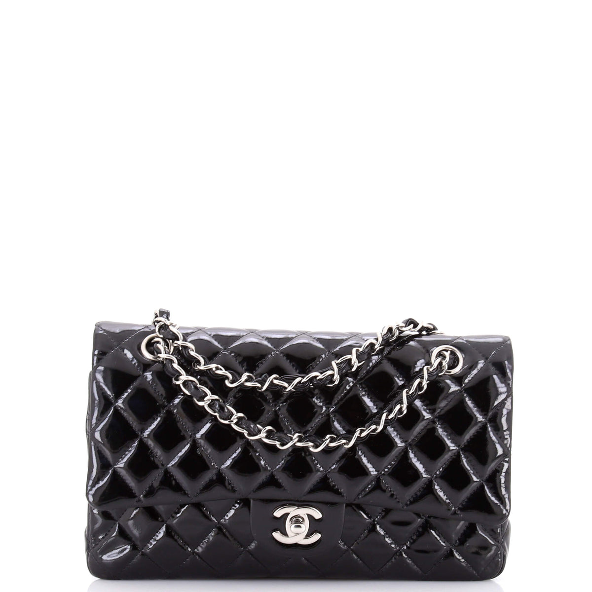 Chanel CHANEL Classic Double Flap Bag Quilted Patent Medium
