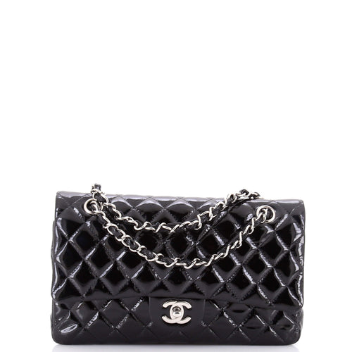 CHANEL Classic Double Flap Bag Quilted Patent Medium