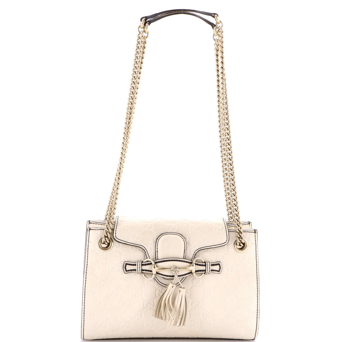 Gucci GUCCI Emily Chain Flap Shoulder Bag Guccissima Leather Small