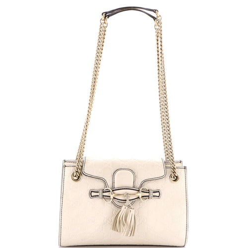 GUCCI Emily Chain Flap Shoulder Bag Guccissima Leather Small