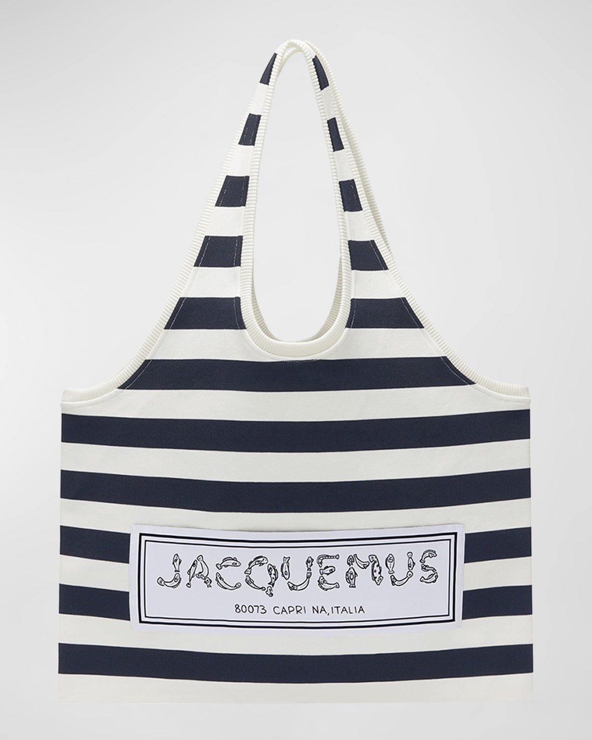 Jacquemus Le Marcel Striped Canvas Tote Bag