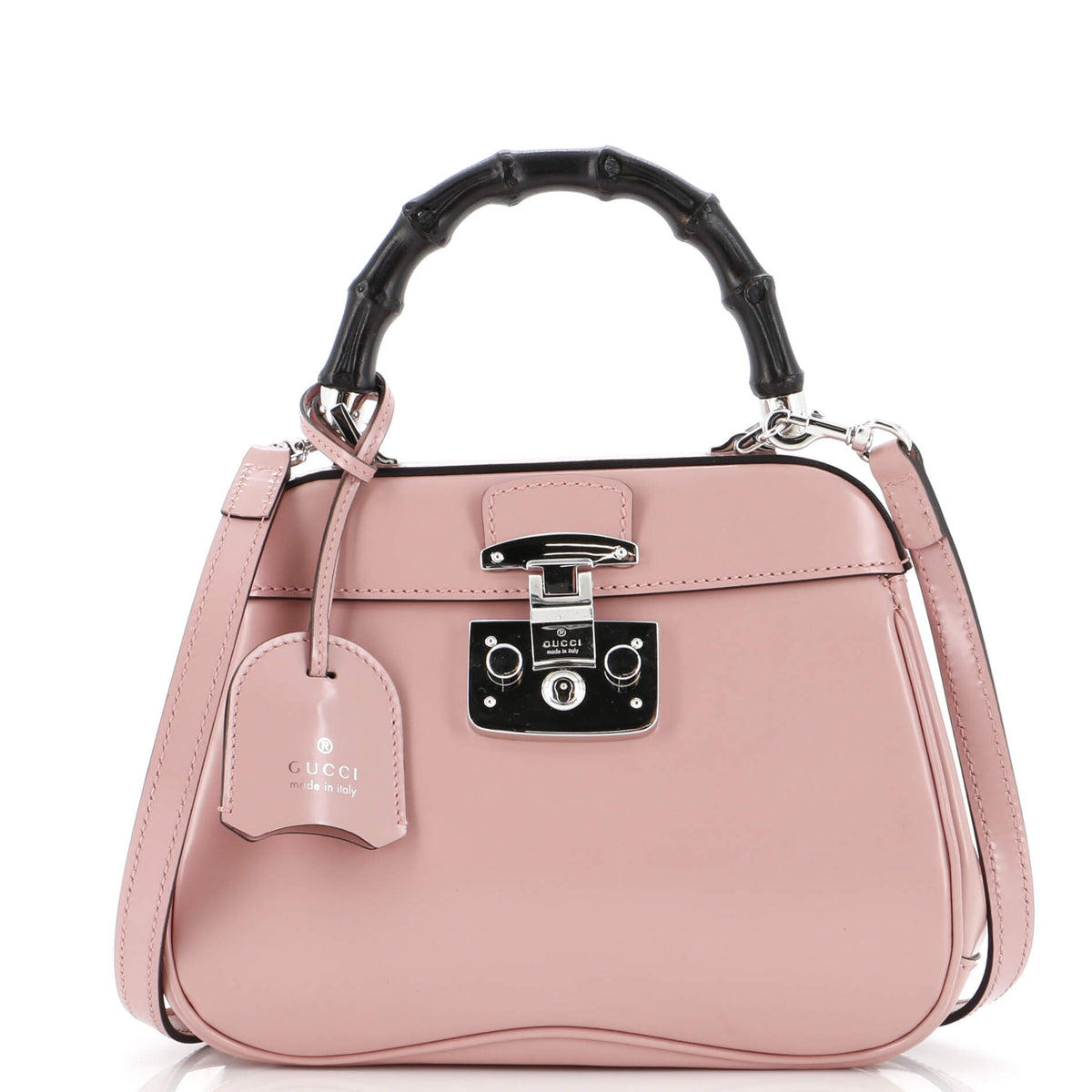 Gucci GUCCI Lady Lock Bamboo Top Handle Bag Leather Mini