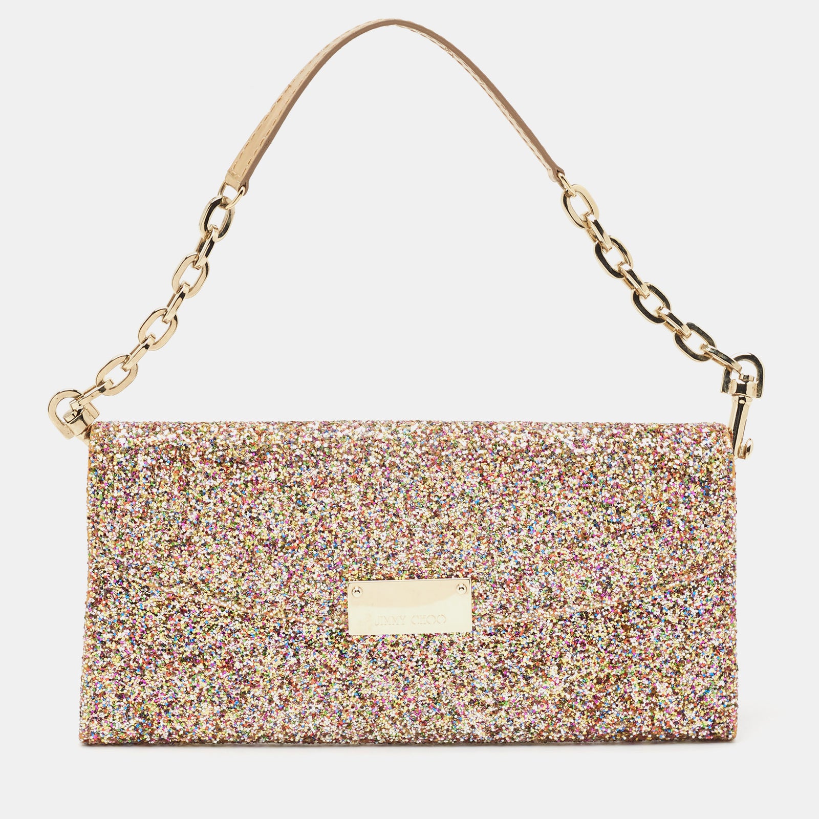 Jimmy Choo Multicolor Glitter Riane Chain Clutch