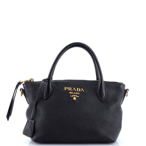 PRADA Dual Strap Zip Tote Vitello Daino Small