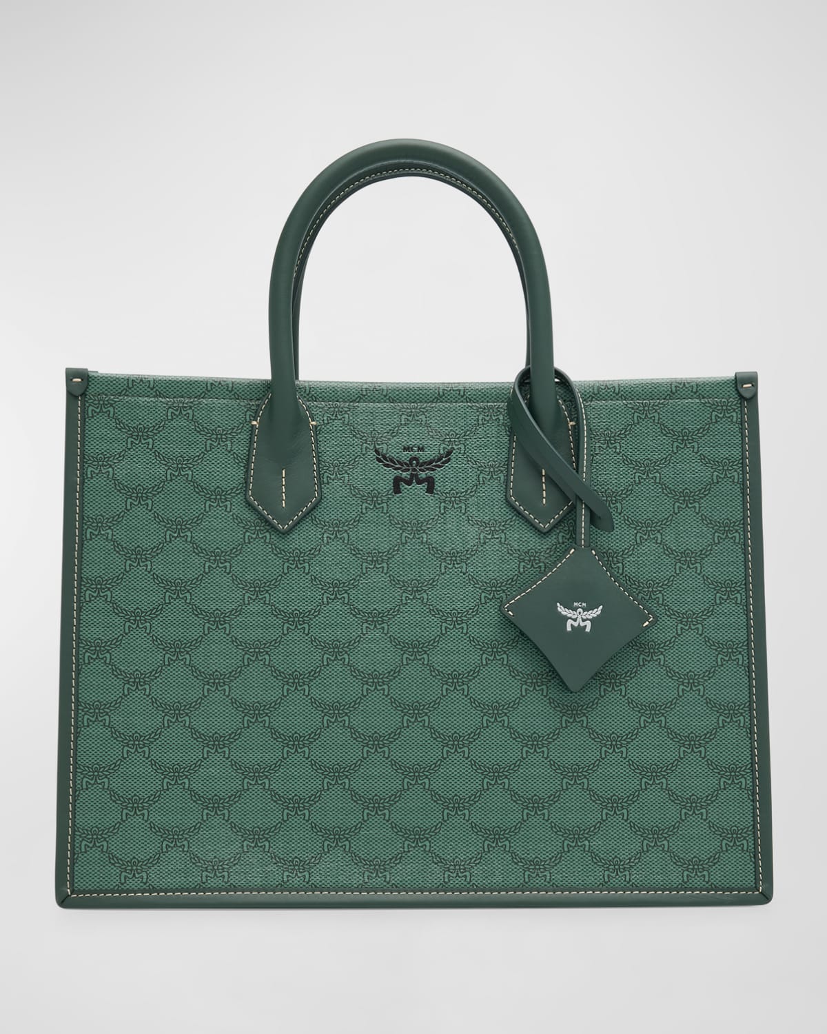 MCM Lauretos Monogram Canvas Tote Bag