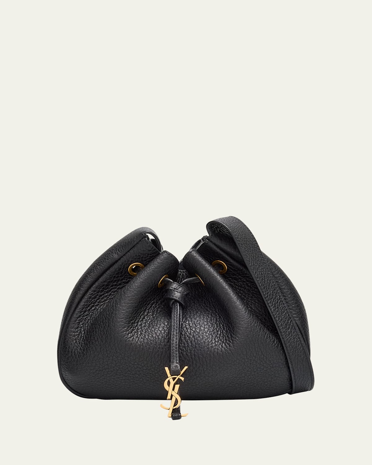 Saint Laurent Paris VII Mini YSL Hobo Bag in Grained Leather