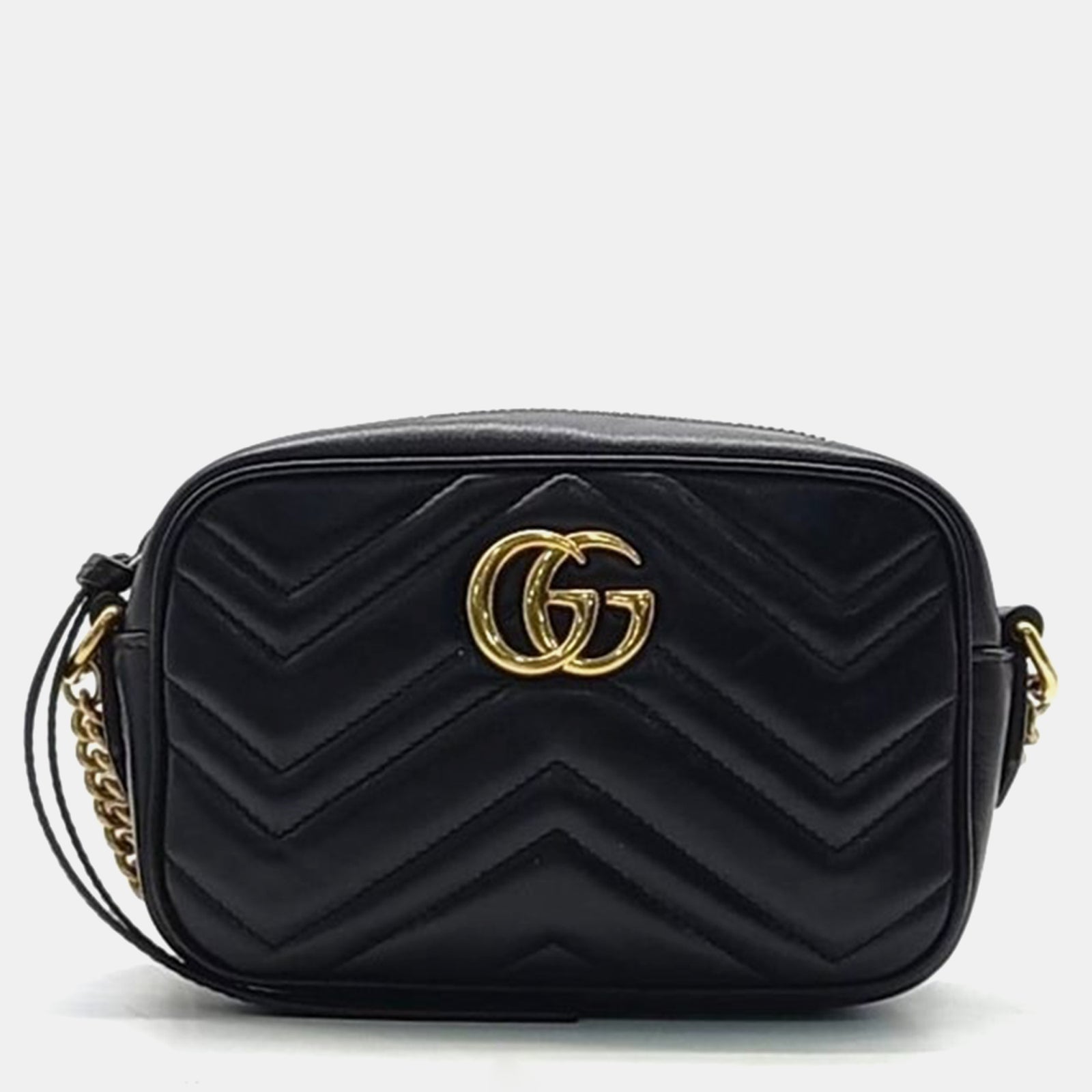 Gucci Sac bandoulière pour appareil photo Mini GG Marmont en cuir de veau matelassé noir