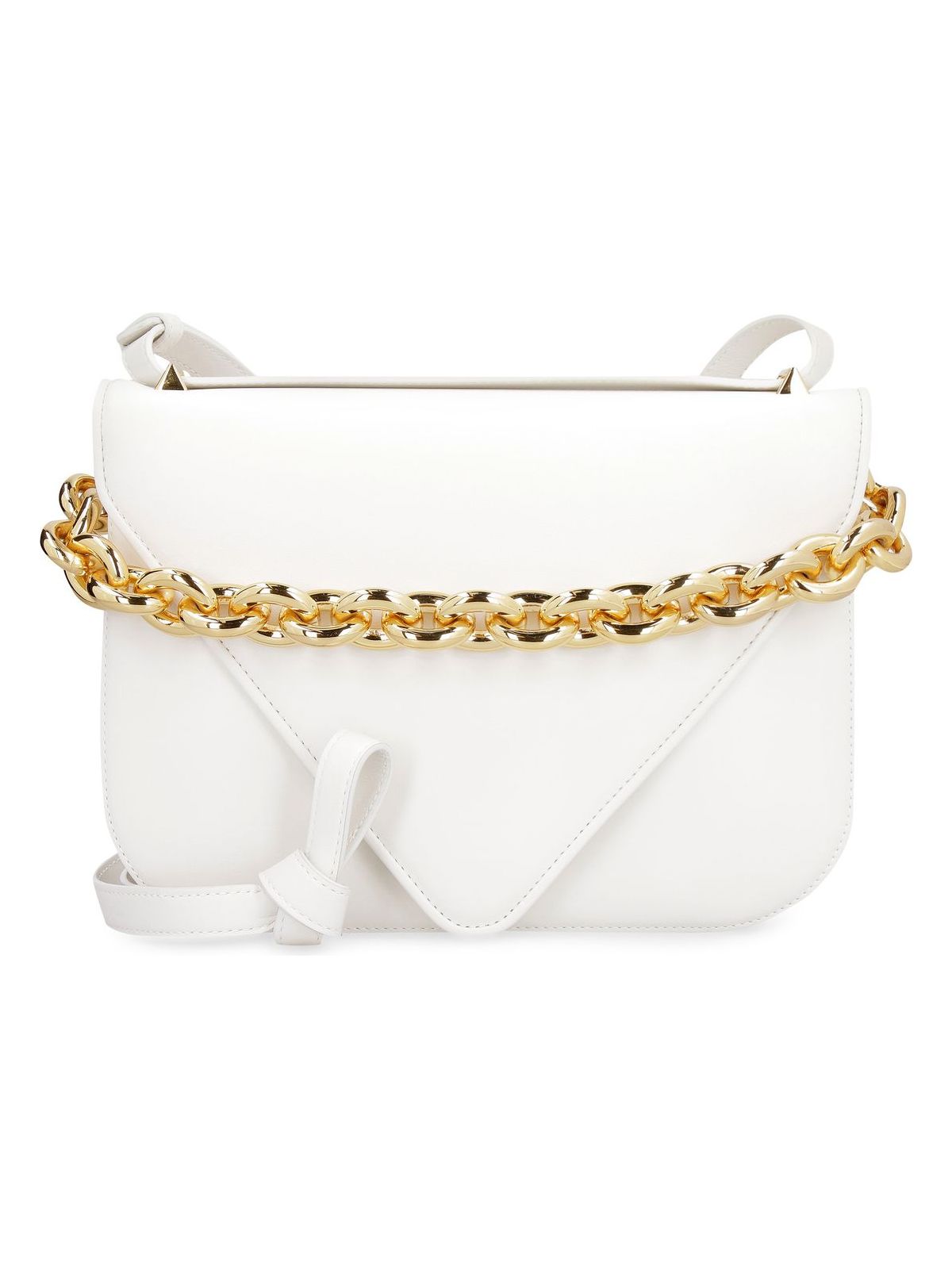 Bottega Veneta Women's Mount Leather Envelope Bag in White | 667398V12J0 Color 9009
