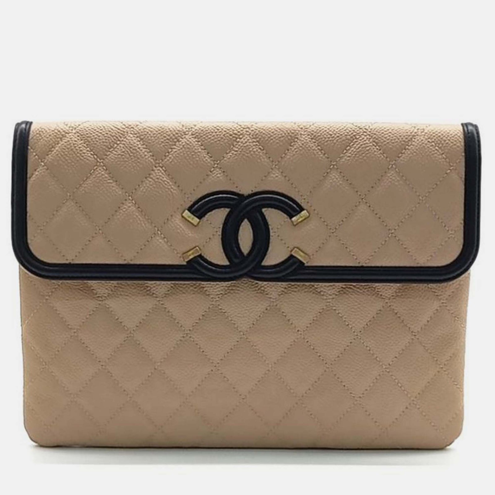 Chanel Kosmetiktasche mit Klappe „Caviar“