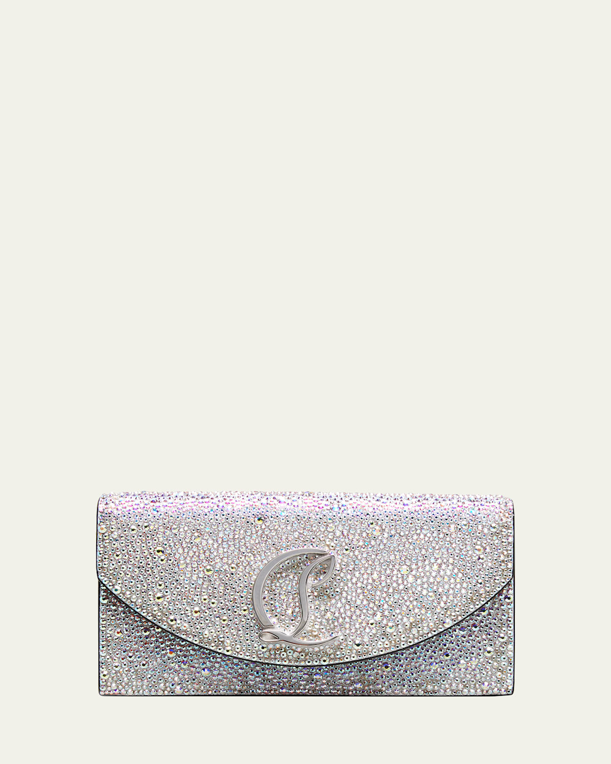 Christian Louboutin Loubi54 Small Metallic Crystal Clutch Bag