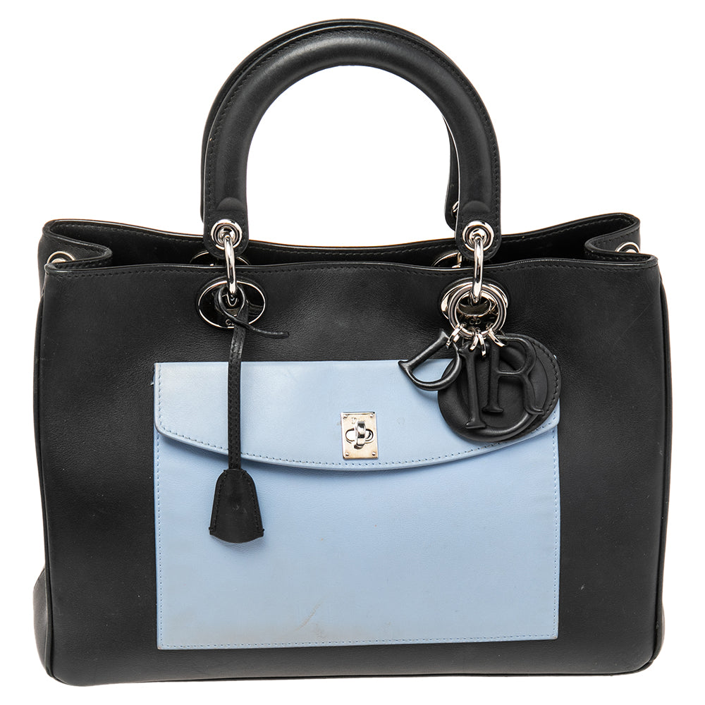 Dior Tri Color Leather Diorissimo Pocket Tote