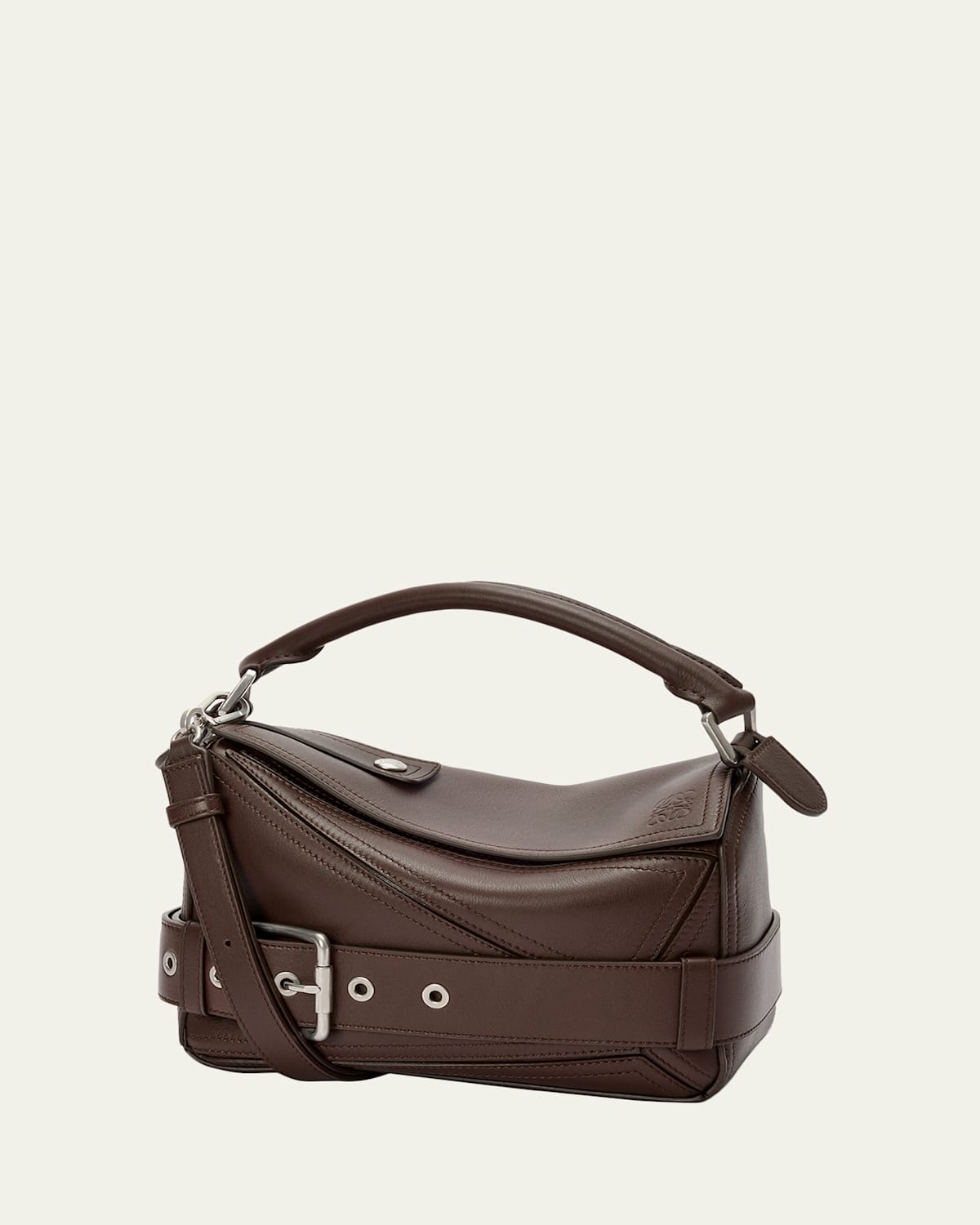 Loewe Puzzle Biker Top-Handle Bag in Shiny Leather