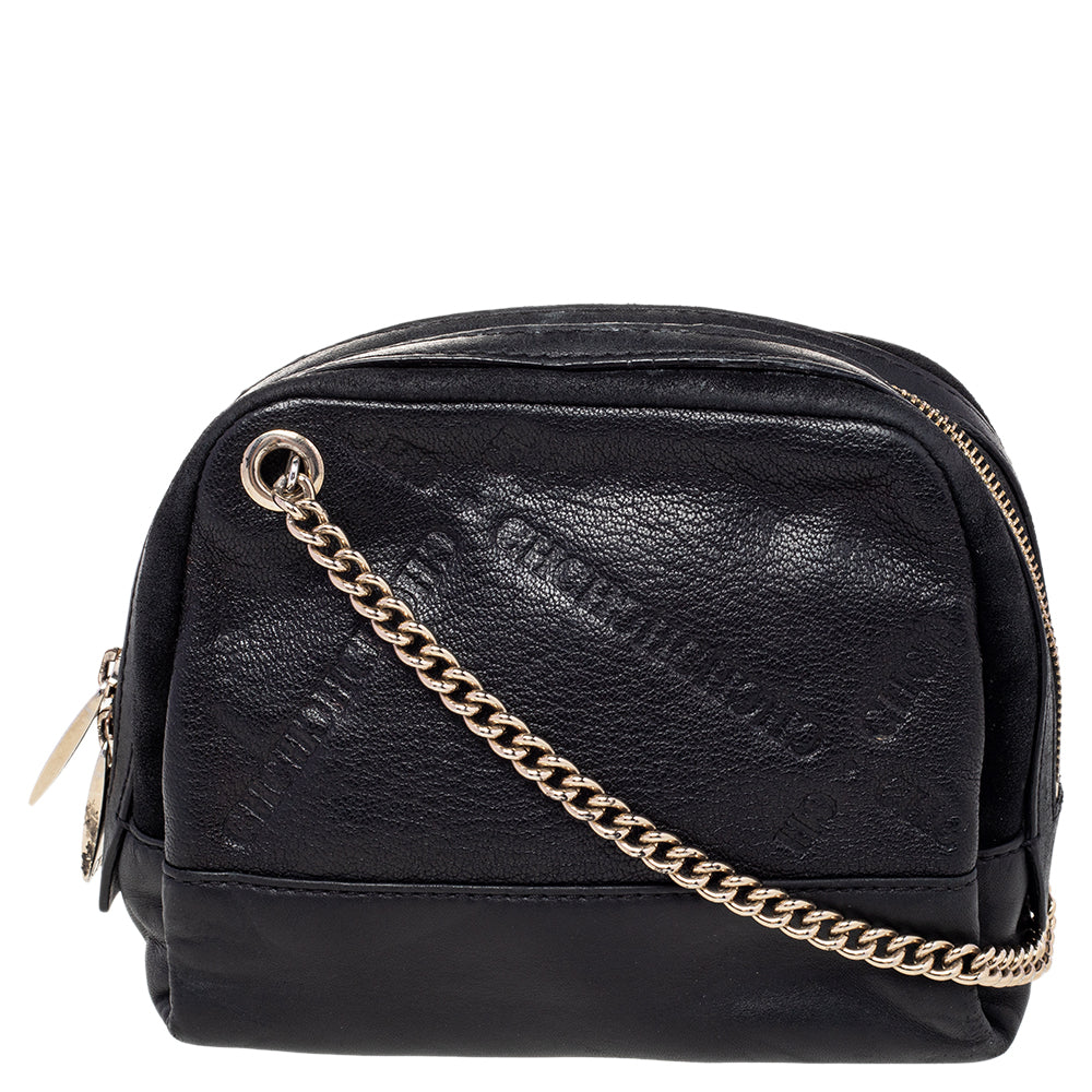 Ch Carolina Herrera Black Leather Shoulder Bag