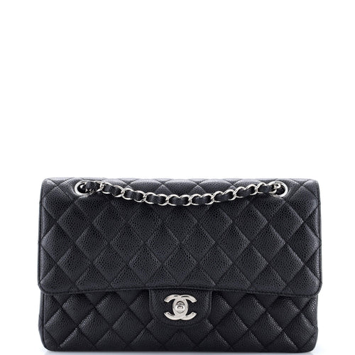 CHANEL Classic Double Flap Bag Quilted Caviar Medium
