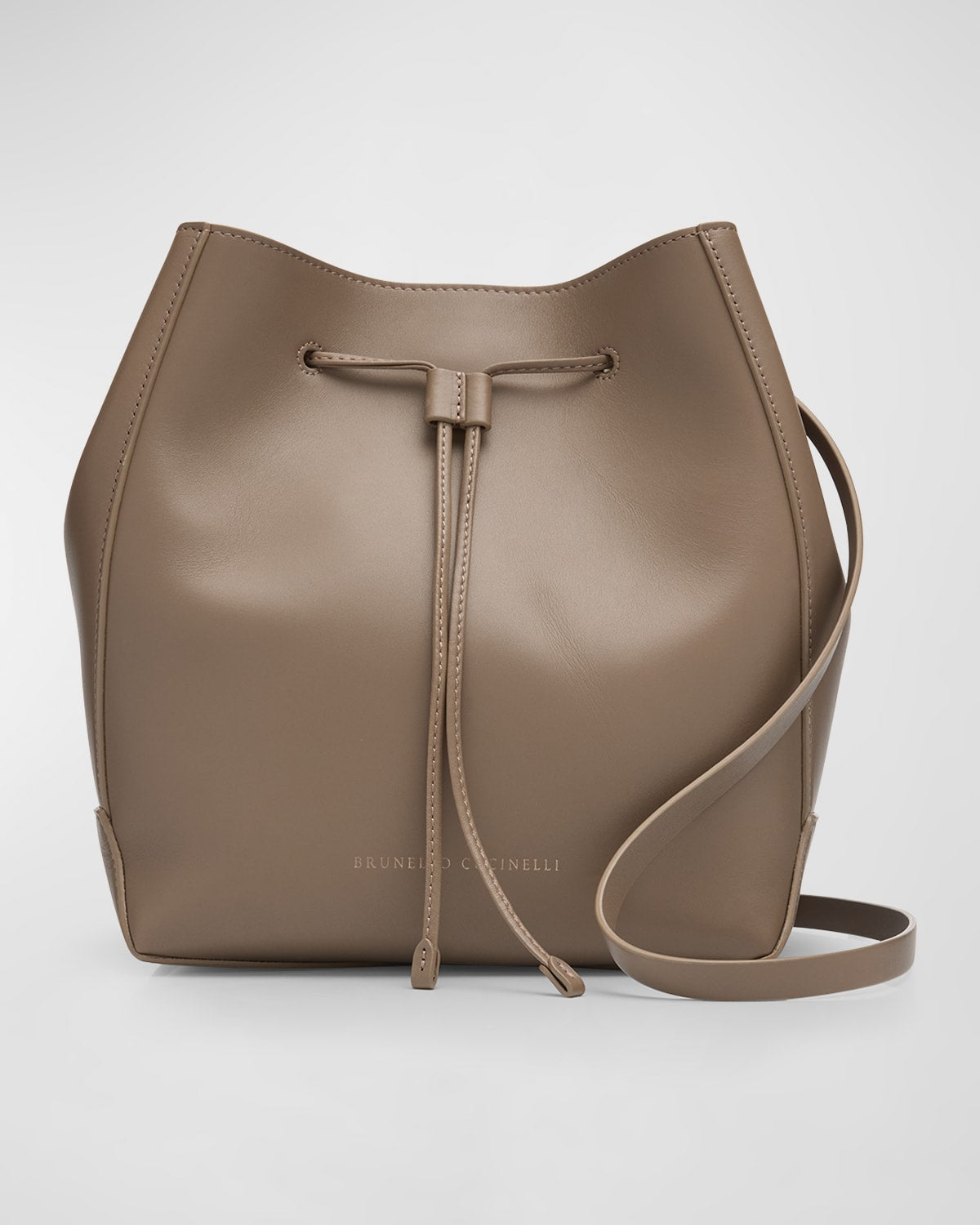 Brunello Cucinelli Medium Drawstring Calfskin Bucket Bag