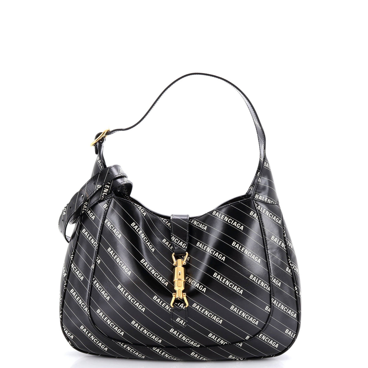 Gucci GUCCI x Balenciaga The Hacker Project Jackie 1961 Hobo Printed Leather Medium