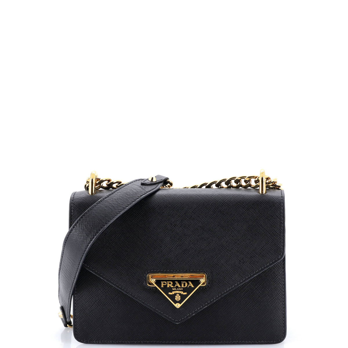 Prada PRADA Envelope Flap Chain Shoulder bag Saffiano Leather Small