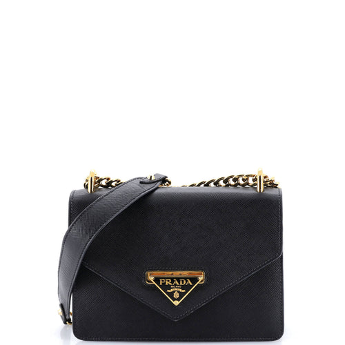 PRADA Envelope Flap Chain Shoulder bag Saffiano Leather Small