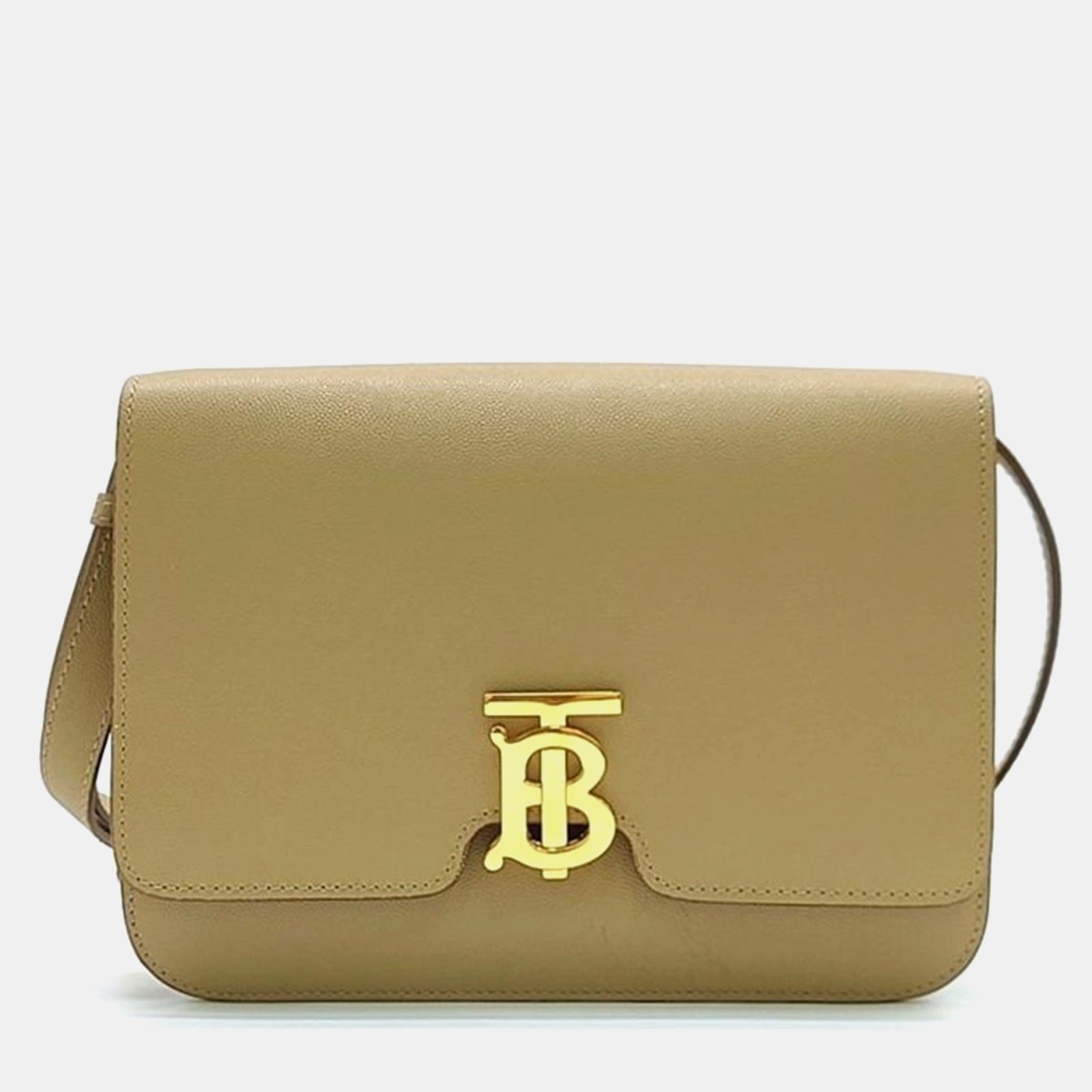 Burberry Beige Grain Leather Medium TB Shoulder Bag