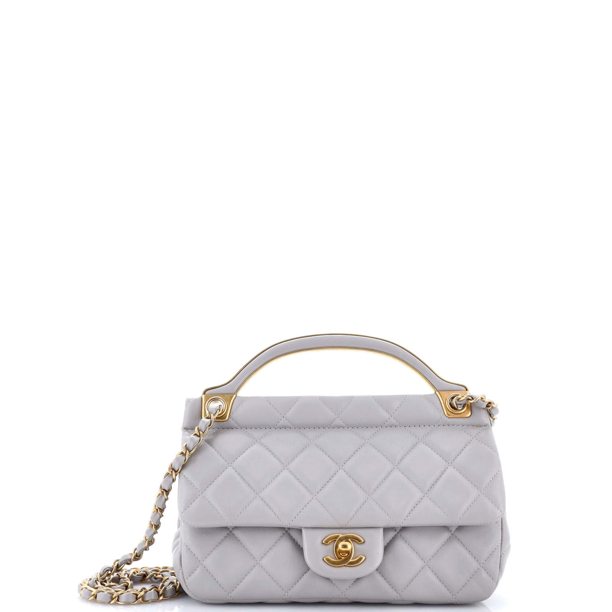 Chanel CHANEL Lady Handle Flap Bag Quilted Calfskin Small