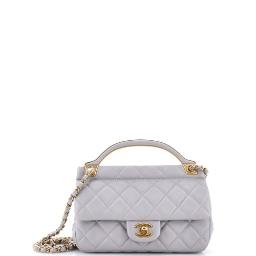 CHANEL Lady Handle Flap Bag Quilted Calfskin Small