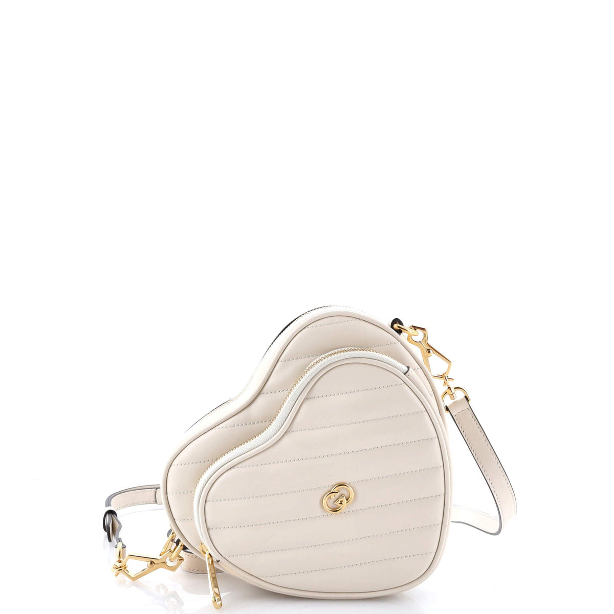Gucci GUCCI Interlocking G Heart Shoulder Bag Diagonal Quilted Leather Mini