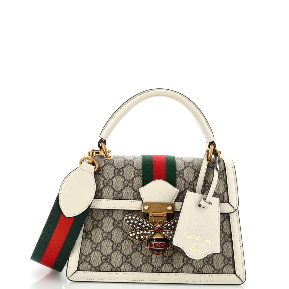 Gucci GUCCI Queen Margaret Top Handle Bag GG Coated Canvas Small